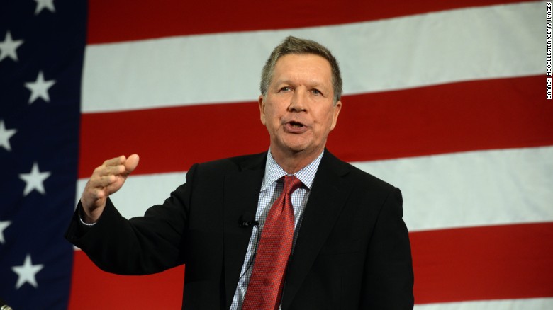 Ohio Gov. John Kasich speaks at the First in the Nation Republican Leadership Summit on April 18, 2015, in Nashua, New Hampshire. The summit was attended by all the 2016 Republican candidates as well as those eying a run for the nomination. Click through for more on the political career of Kasich: