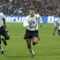 Gerrard celebrates goal Germany