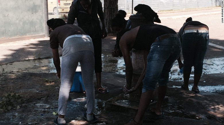 The day before the interview Italian police had come to the park with bulldozers and demolished a small shanty town of plywood and corrugated iron shacks that had housed around 200 migrants. 