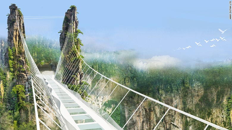 Zhangjiajie Grand Canyon is set to open the world&#39;s highest and longest glass-bottom bridge in July.