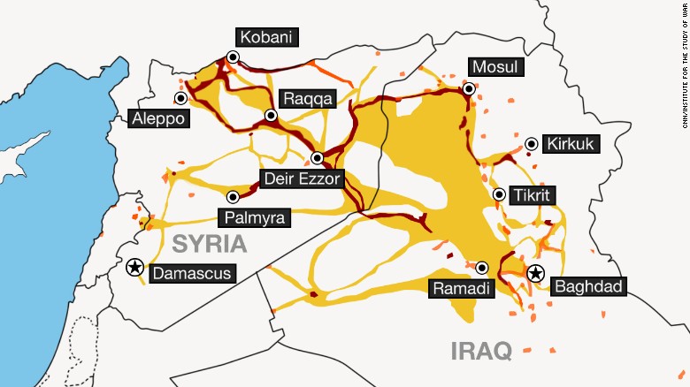 war against isis map