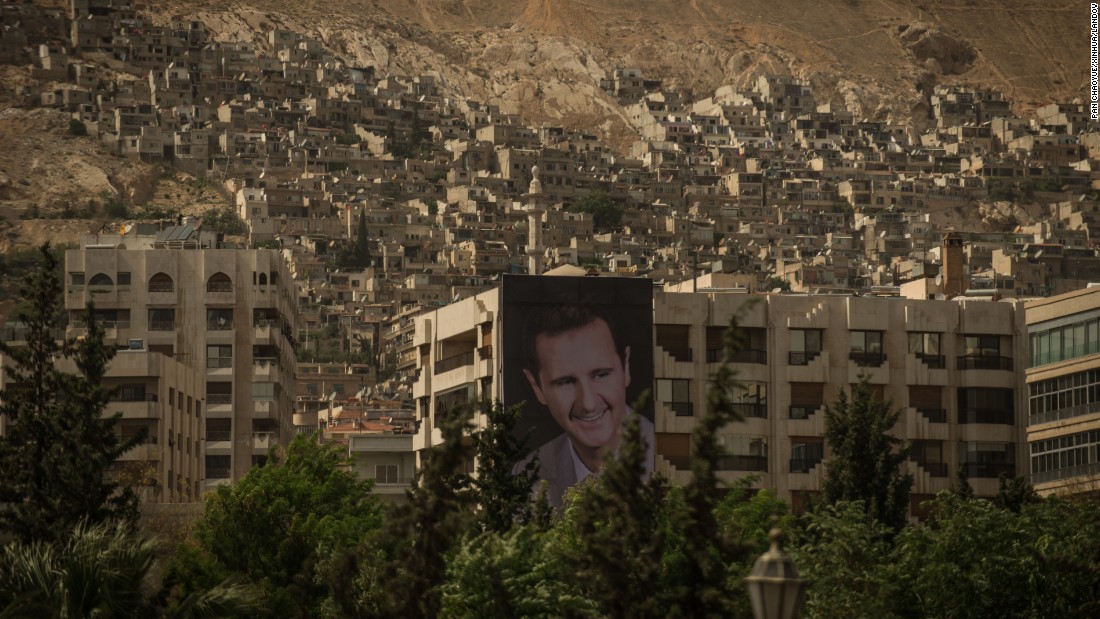 A giant poster of al-Assad is seen in Damascus on May 31, 2014, ahead of the country&#39;s presidential elections. He received 88.7% of the vote in the country&#39;s first election after the civil war broke out.