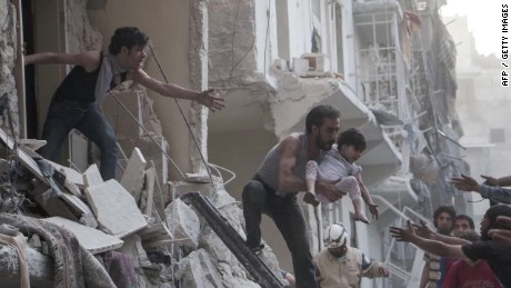 The Horrid Aftermath Of A Barrel Bomb Attack In Syria - CNN Video