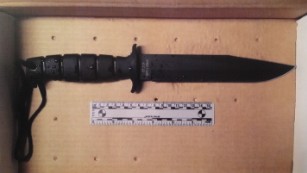 Police released this image of a knife Usaama Rahim allegedly waved at officers before being fatally shot.   