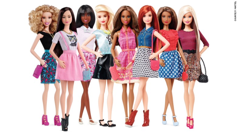 The 23 dolls of the Barbie Fashionista line, which started rolling out in January, represent eight different skin tones, 14 facial structures, 22 hairstyles, 23 hair colors and 18 eye colors. The last of the dolls should arrive in stores in October. 