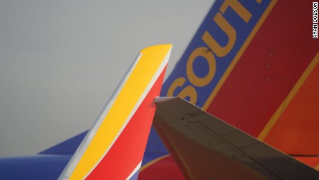Southwest planes clip on tarmac