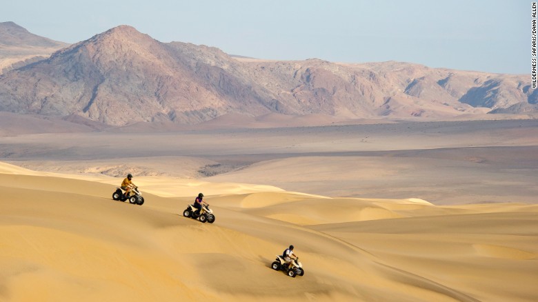 Visitors to Serra Cafema can venture out on quadbike tours and explore the desert&#39;s imperious dunes.