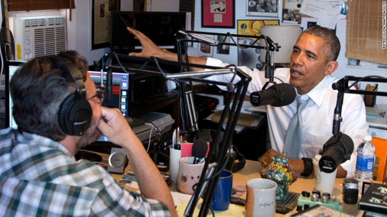 President Obama speaks with comedian Marc Maron, host of the podcast &quot;WTF with Marc Maron.&quot;