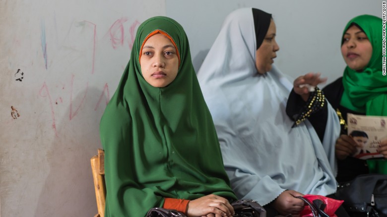 More women have undergone FGM in Egypt than any other country. Here, women wait to tell their stories about living with FGM at the Society of Islamic Center near Sohag in January 2015.