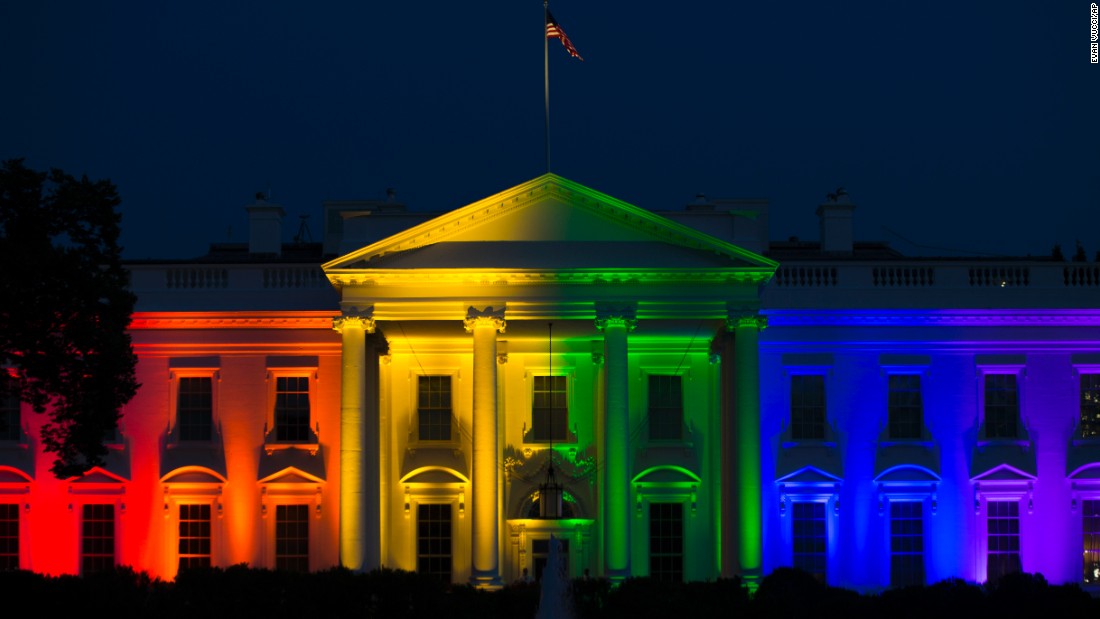 White House Lights With Rainbow Colors