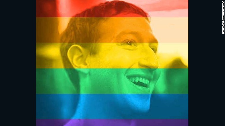 Facebook co-founder Mark Zuckerberg shows his support for gay pride.