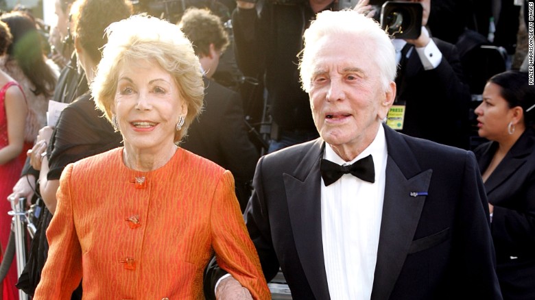Diana Douglas Webster attends an Oscar party with ex-husband Kirk Douglas in 2005.