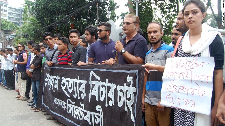 Bangladeshis protest against the lynching of a 13-year-old boy in Sylhet.