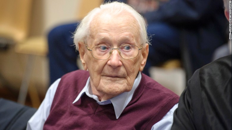 Former Nazi officer&lt;a href=&quot;http://www.cnn.com/2015/07/15/europe/germany-nazi-death-camp-verdict/index.html&quot; target=&quot;_blank&quot;&gt; Oskar Groening&lt;/a&gt;, known as &quot;the bookkeeper of Auschwitz,&quot; was sentenced this week to four years in prison. Groening, who&#39;s in his 90s, was found guilty by a court in Lueneburg, Germany, of being an accessory to the murder of 300,000 people at the Auschwitz death camp in Nazi-occupied Poland during World War II. His was the latest in a long string of prosecutions for crimes committed under Adolf Hitler&#39;s regime during World War II.