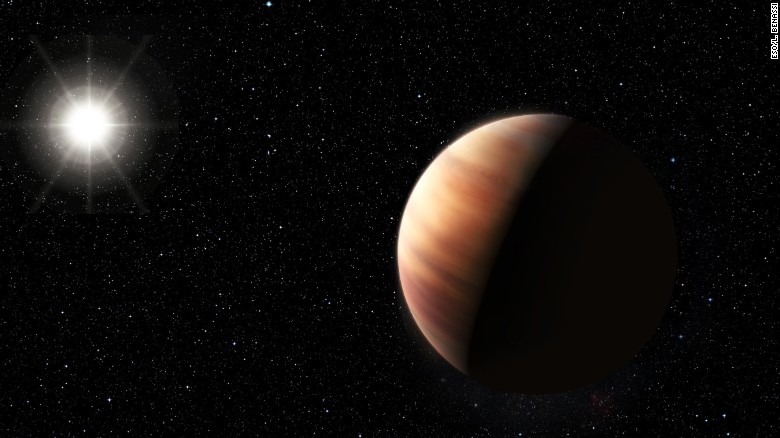 An artist&#39;s impression shows Jupiter&#39;s twin, a gas giant planet, in orbit around sun-like star HIP 11915.