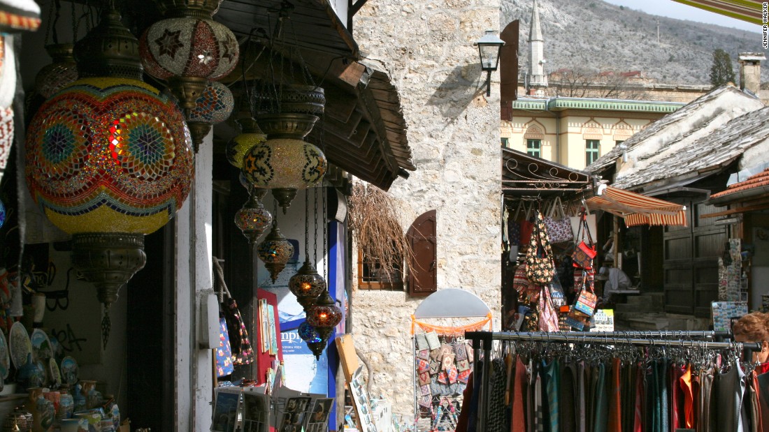 Fully-caffeinated, visitors will want to explore the bustling markets where Bosnians and Herzegovinans show off traditional skills in jewelry, lace and copperwork.