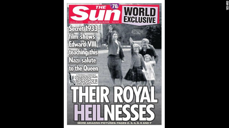 The Sun has published decades-old footage of Queen Elizabeth II giving a Nazi salute as a child.