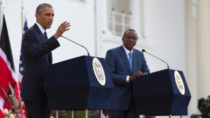 Obama lectures Kenyan president on gay rights