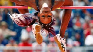 Priscilla Frederick of Antigua and Barbuda competes in the women's high jump final during Day 12 of the Toronto 2015 Pan Am Games on July 22, 2015 in Toronto, Canada. 