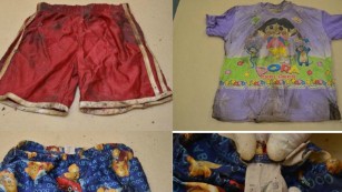 A collection of items of clothing found near the unidentified girl&#39;s body.