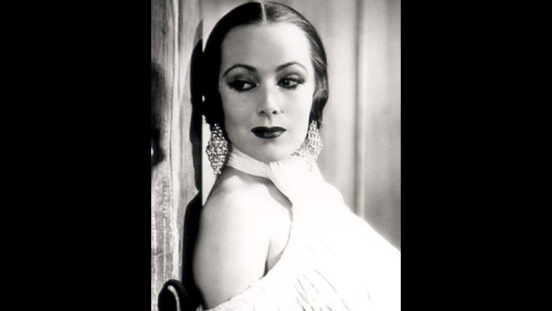 Dolores del Rio, seen here in In Caliente (1935), remains one of the most successful Mexican-born actors in Hollywood. In several roles she was able to escape stereotyping as an &quot;exotic&quot; temptress, radiating cool sophistication in white and silver gowns by Orry-Kelly.  Image from Creative Commons.