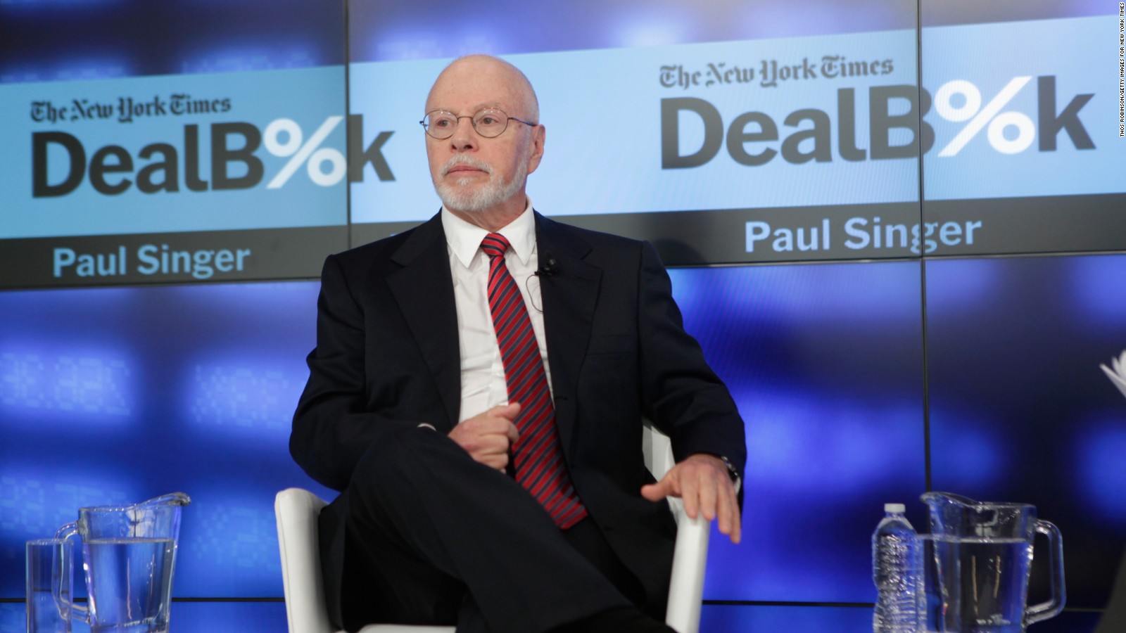 Founder and President, Elliot Management Corporation Paul Singer speaks onstage during The New York Times DealBook Conference at One World Trade Center on December 11, 2014 in New York City.