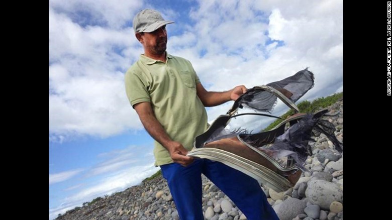 Another piece of debris resembles remnants of a suitcase.