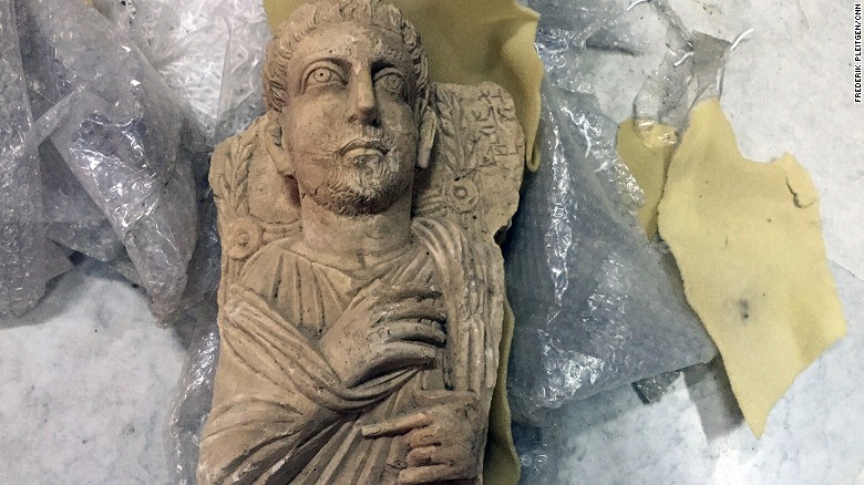 This Roman statue was rescued from Palmyra ahead of ISIS&#39; advance earlier this year. It will be catalogued, boxed up and shipped to a secret and safe location.