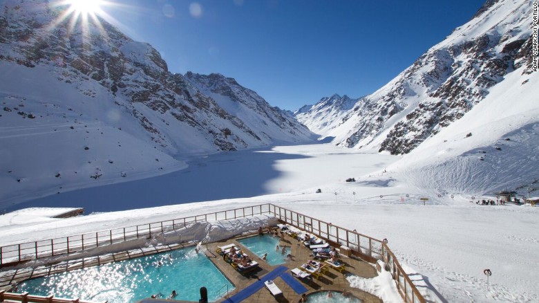 September savings are significant on late-season spring skiing at Hotel Portillo in the Chilean Andes. The resort area receives an average seasonal snowfall of about eight meters (about 26 feet).