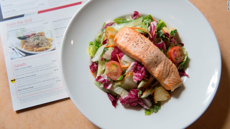 Menus feature meals such as citrus salmon salad. Gatwick called in the help of nutritionist Jo Travers to design the concept.