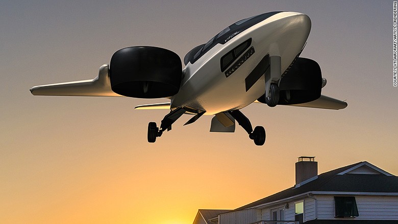 This artist rendering of a TriFan 600 envisions it hovering near a house.