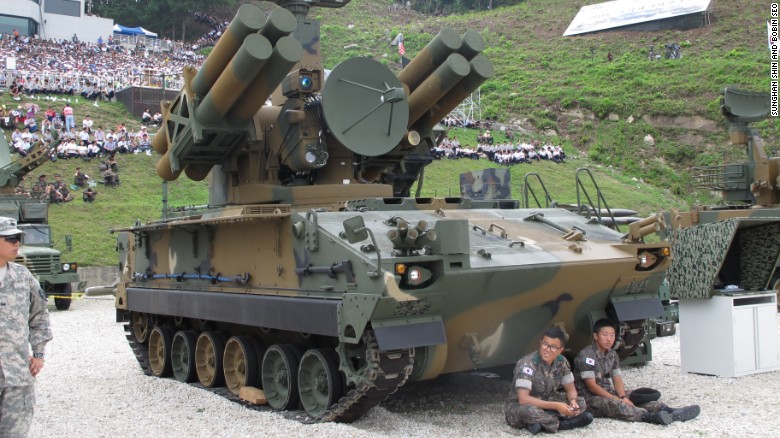 K-SAM, a.k.a. &quot;Pegasus&quot;: South Korean anti-aircraft missile. It features 2 radar detectors and an optical camera that can detect subjects up to 9 miles (15 kilometers) away.