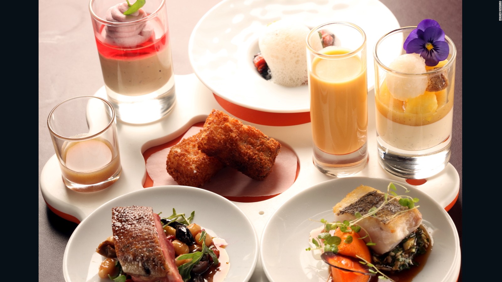 Helene Darroze's eponymous Paris restaurant is made up of several different dining spaces. Le Salon de Helene is more casual than the upstairs fine dining venue, Salle à Manger.