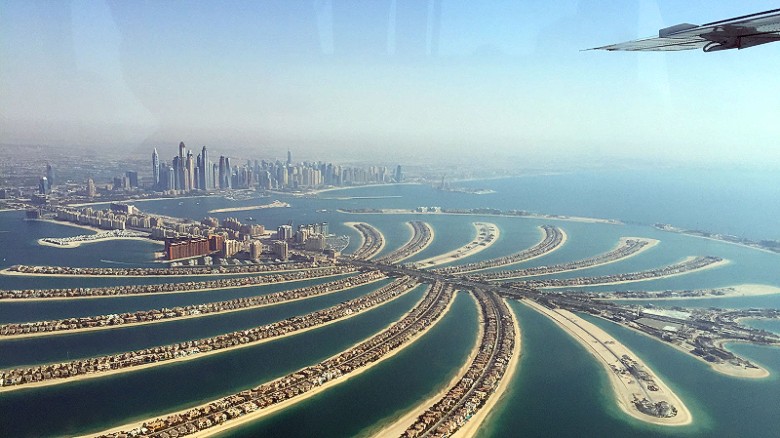 Dubai&#39;s skyline seemingly changes by the week and the scale of some massive developments on reclaimed land can only truly be appreciated with a bird&#39;s eye view. Private charters cost about $3,000.