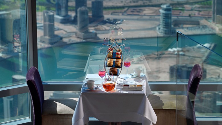 Still the world&#39;s tallest building, Burj Khalifa also offers the ultimate in haute cuisine at the At.mosphere restaurant 410 meters above the city.