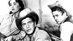 Liz Taylor in the film "Giant" directed by George Stevens in 1956. James Dean, Elizabeth Taylor, Rock Hudson.  (Photo by API/GAMMA/Gamma-Rapho via Getty Images) *** Local Caption *** James Dean;Elizabeth Taylor;Rock Hudson