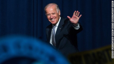 U.S. Vice President Joe Biden arrives at a rally to support of raising the minimum wage for the state of New York to $15 per hour on September 10, 2015 in New York City. 
