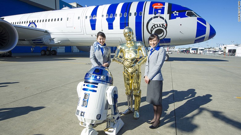 ANA Airlines has a fleet of &quot;Stars Wars&quot; themed jets. 