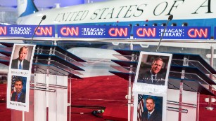 Preparation for the CNN Republican Candidate Debate at the Reagan Presidential Library on September 14, 2015. Jake Tapper will be the moderator for the CNN Republican Presidential Candidate Debate from the Library on the 17th. 