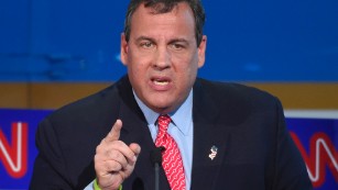 Republican presidential candidate, New Jersey Gov. Chris Christie speaks during the CNN Republican presidential debate at the Ronald Reagan Presidential Library and Museum on Wednesday, Sept. 16, 2015, in Simi Valley, Calif. (AP Photo/Mark J. Terrill)