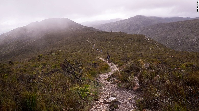 The first stretch of the trail descends from Potberg Mountain and meanders through the fynbos plains of De Hoop Nature Reserve. De Hoop encompasses 84,000 acres of coastal and mountain reserve offering whale-watching, hiking trails and rich wildlife. 