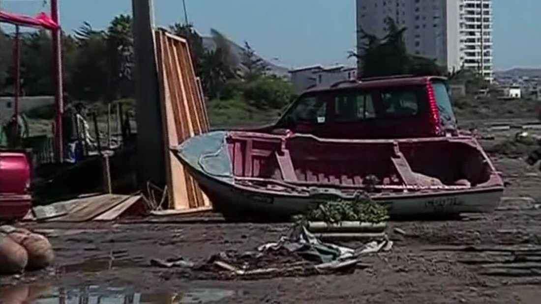 In September, an 8.3 magnitude earthquake in Chile triggered a 16-foot tsunami. Some of the damage is shown in this photo. On Saturday, a new, magnitude-6.8 earthquake rocked the central coast of the country.