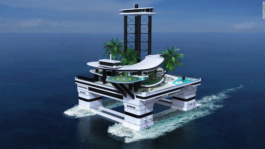 The world of yacht design has seen some pretty out-there concepts in recent years -- from <a href="http://edition.cnn.com/2014/11/10/tech/gallery/fantastical-superyachts-of-the-future/">boats inspired by Lego</a>, to space-age <a href="http://edition.cnn.com/2013/07/01/tech/is-this-space-age-ipad-superyacht/">ships resembling a Concorde</a> jet on water. <br />But it's fairly safe to say that nothing comes close to <a href="http://www.migaloo-submarines.com/" target="_blank">Kokomo Ailand </a>-- the 80-meter-tall private floating island featuring a waterfall, shark feeding station, and two beach clubs.<br />Perhaps most unbelievable of all, is that Kokomo is not beyond the realms of reality. In fact its designers, <a href="http://www.migaloo-submarines.com/" target="_blank">Migaloo</a>, will be showcasing their plans at the <a href="http://www.monacoyachtshow.com/en/" target="_blank">Monaco Yacht Show</a> this week, and have apparently already received "very strong" expressions of interest from clients across the world. <br />We take a closer look at the jaw-dropping design.