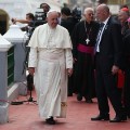 Pope Francis prepares to leave after blessing the city at the cathedral on September 22 in Santiago de Cuba, Cuba. Pope Francis leaves for the United States after spending four days in Cuba. 