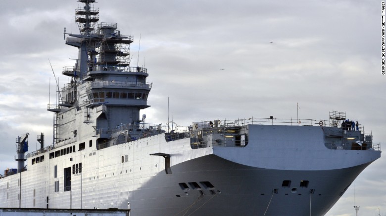 The Mistral-class warships are powerful vessels equipped with six helicopter landing zones.