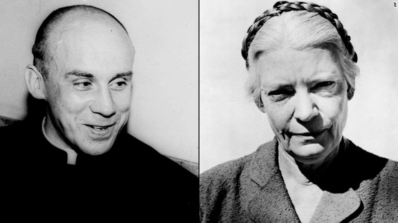 Thomas Merton, a Trappist monk known worldwide as an author and philosopher, in 1951. Dorothy Day, publisher of The Catholic Worker, is shown circa 1960. 