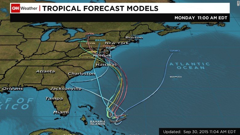 Many computer forecast models predict U.S. landfalls for Joaquin by next week.