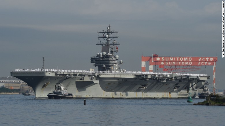 The Nimitz-class aircraft carrier USS Ronald Reagan (CVN 76) arrives at the U.S. Navy base in Yokosuka, a suburb of Tokyo, Japan, on October 1, 2015. The Reagan is the fifth U.S. carrier forward deployed to Japan following USS George Washington (CVN 73), USS Kitty Hawk (CV 63), USS Independence (CV 62) and USS Midway (CV 41), according to the Navy. Click through the gallery to see other U.S. aircraft carriers.