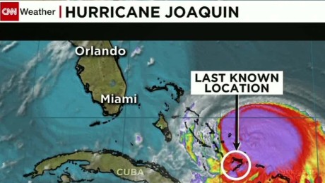 a screenshot of Hurricane Joaquin on a weather map