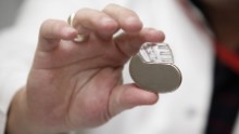 The first pacemakers were developed in the 1930s. They were large machines that were hand-cranked! Researchers worked on making smaller devices, and in 1958 the first human implanted device was created -- but it only lasted three hours. The pacemaker as we know it today wasn't achieved until the development of silicone transistors to improve the size of the machine, as well as the development of the long-life lithium battery. Today, pacemakers are about the size of a coin.